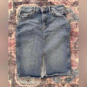 Pilcro and The Letterpress Anthropologie Pencil Skirt Distressed Stretch Size 0